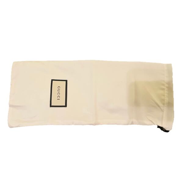 Gucci Dust Bag 6 X 15” White Black Logo Drawstring Wallet Shoe Storage Cover - Picture 3 of 5